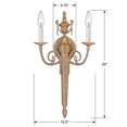 thumbnail image 2 of Crystorama 2 Light Matte Brass Cast Brass Wall Mount, 2 of 4