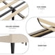 thumbnail image 4 of Beige tamaño completo-size forrado marco de cama con wingback cabecero velvet platform wood slats no necesita colchón base easy to assemble, 4 of 7