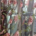 thumbnail image 3 of Ejiaya Floral Sheer Curtains 79 Inch Length Flower Printed Semi Sheer Curtain for Nursery Bedroom Living Room Linen Look Blossom Patterned Rod Pocket Voile Drapes 2 Panels, 3 of 7