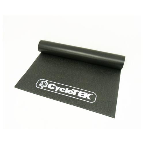 Cycletek Indoor Cycling Bicycle Trainer Mat 3' X 6.5' white embossed