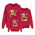 thumbnail image 4 of WELOIJEVBE Christmas Family Pajamas Matching Sets Christmas Printed Long Sleeved Pullover Sweatshirt Holiday Family Three Piece Set Hoodie Parent Child Outfit, 4 of 5