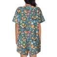 thumbnail image 3 of Picia Foxes and Birds in Forest Pajamas Sets for Women Soft Short-Sleeved Pjs with Lounge Shorts Two Piece Sleepwear-3X-Large, 3 of 9