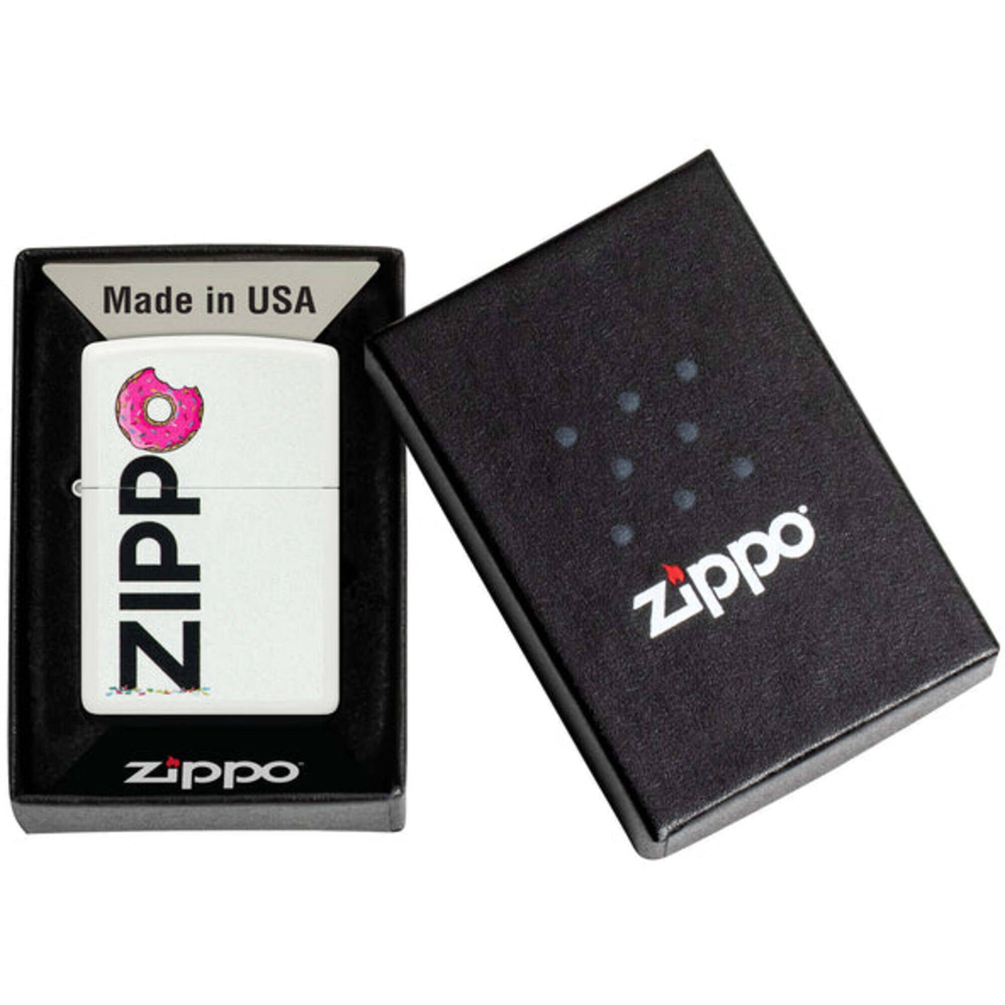 Zippo 46240 Frosted Zippo Design White Matte Windproof Lighter