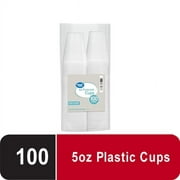 Great Value All Purpose Disposable Plastic Cups, Clear, 5 oz, 100 Count
