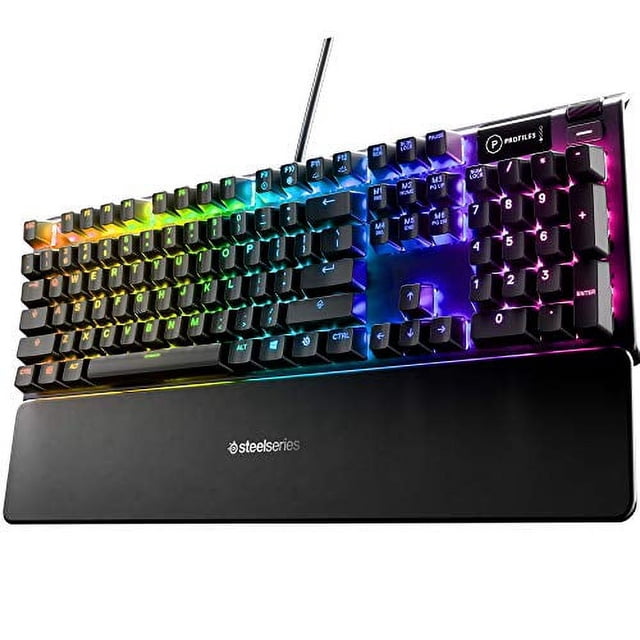 SteelSeries Apex 5Hybrid Mechanical Gaming Keyboard - Per-Key RGB Illumination - Aircraft Grade Aluminum Alloy Frame - OLED Smart Display (Hybrid Blue Switch) SteelSeries 64539