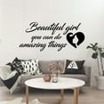 thumbnail image 2 of Beautiful Girl You Can Do Amazing Things Inspirational Motivation Quote Vinyl Wall Art Wall Sticker Wall Decal Decoration For Home Room Kids Room Nursery Room Girls Boys Décor Design Size (40x40 inch), 2 of 3