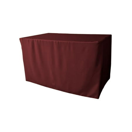

TCpop-fit-48x24x30-BurgundyP17 1.67 lbs Polyester Poplin Fitted Tablecloth Burgundy