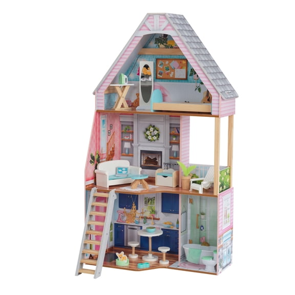 KidKraft Matilda Wooden Dollhouse with Balcony, Movable Staircase and 23 Accessories