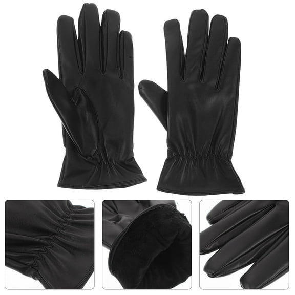 Worgeous 1 Pair Sleek Style Gloves for Women Waterproof Black