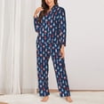 thumbnail image 2 of Balery Cartoon Lighthouse Conjunto de Pijama con Estampado para Mujer, Conjunto de Dos Piezas con Manga Larga, Ropa de Dormir Suave con Bolsillos, Pijamas Cómodos-Medium, 2 of 7