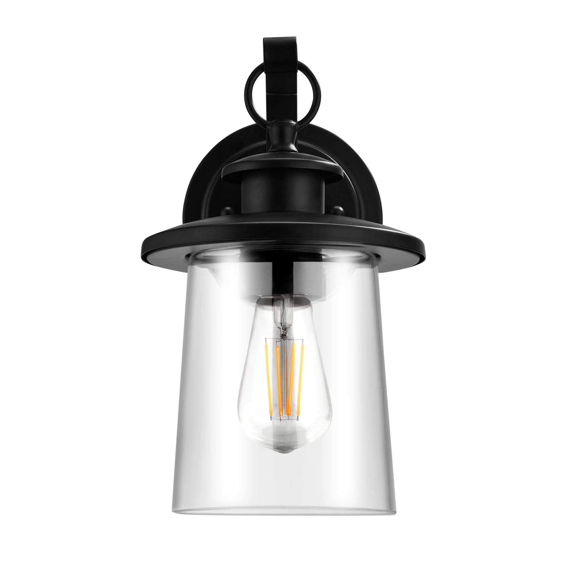 12 Inch Outdoor Light Fixture, Matte Black Exterior Wall Sconce for Porch Front Door