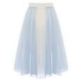 thumbnail image 2 of TTAO Kids Girls High Waist Bowknot Mesh Tutu Tulle Skirts Tiered A-line Wedding Princess Birthday Party Skirts Skorts Blue Beige 5-6, 2 of 7