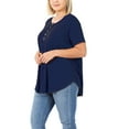 thumbnail image 3 of FashionMille Women's Plus Size Button Trim Comfy Stretchy Jersey T-shirt Top, 3 of 3