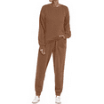 thumbnail image 2 of Fantaslook Two Piece Sets for Women Crewneck Long Sleeve Ribbed Sweatsuits Pullover Lounge Set with Pockets Casual Tracksuit Fall Outfits, 2 of 7