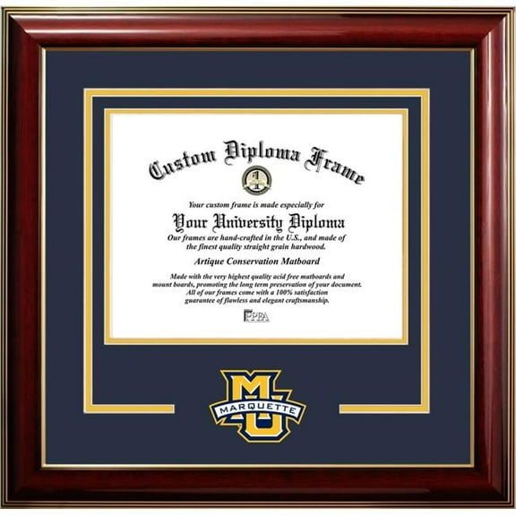 Campus Images WI999CMGTSD-129 9 x 12 in. Marquette Golden Eagles Classic Spirit Logo Diploma Frame