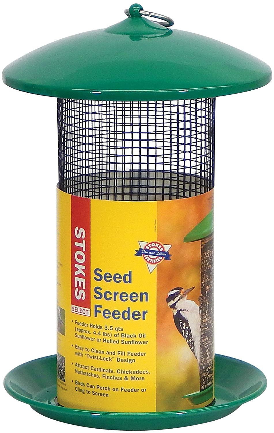 Stokes Select Mesh Screen Bird Feeder with Metal Roof