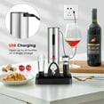 thumbnail image 4 of Costway 6 in 1 Electric Wine Bottle Opener Set Rechargeable Cordless Corkscrew Opener Set, 4 of 10
