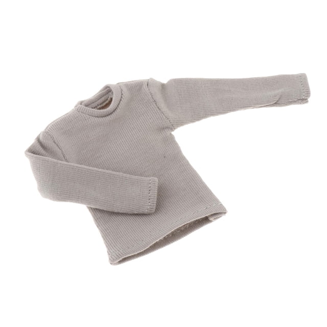 Camiseta de Manga Larga 1/12 Para Hombre Sunnimix Modelo de Muñeca Gris Claro