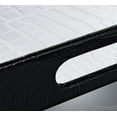thumbnail image 7 of Home Redefined 17.5x12" Rectangle Alligator Faux Leather Decorative Serving Tray with Handles, Black & Silver, 7 of 7