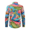 thumbnail image 4 of Blusa y camisa de manga larga con cuello vuelto para hombre, informal, estampada, con botones, de poliéster, 4 of 8