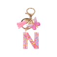 thumbnail image 1 of Sequined Snowflake Letter Resin Key Chain English Fringed A9 Pendant, 1 of 9