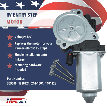 379147 Replacement Step Motor 369506, 1820124, 214-1001, 1101428, 366043 for Kwikee Electric RV Steps ONE YEAR WARRANTY FREE REPLACEMENT FAST AND FREE SHIPPING