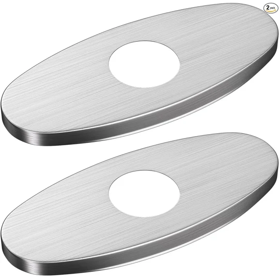 2 Pc Faucet Plate, Faucet Hole Cover, Deck Plate Escutcheon For Kitchen Faucet-