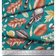 thumbnail image 2 of Soimoi Rayon Fabric Bird & Leaves Print Sewing Fabric Yard 42 Inch Wide, 2 of 3