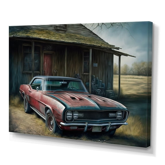 Designart Camero In Barn III Canvas Wall Art