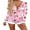 Pink, variant on Rdhnmea Women's Women Christmas Pajamas Romper Sexy V Neck Button Up Long Sleeve Fur Trim Bodycon Shorts Jumpsuit Xmas Pjs Overall