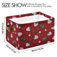 thumbnail image 3 of Foldable Storage Basket,Canvas Fabric Foldable Storage Bins with Handles Open Home Storage Bins Boxes for Toy Book Shelf Closet Baskets Cute Pink Strawberry Pattern, 3 of 8