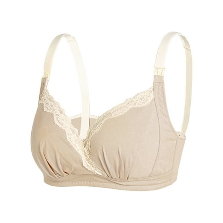 

Womens Nursing Bras Clearance Lace Bib Pants Coverall Front Buckle Gathering Steel Ring Free Undershirts Gothic Lingerie Beige Xl