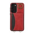 thumbnail image 7 of for Samsung Galaxy S23 Wallet Case with Card Holder - PU Leather Case for Women & Girls, Wrist Hand Strap, Secure Finger Ring, Shockproof Protective Phone Cover for Galaxy S23, Red, 7 of 7