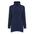 thumbnail image 6 of Comdrip Fluffy Sweaters for Women, Women's Long Sleeve Pullover Casual Knitted Jumper Tops Fashionable Loose Fuzzy Jumper Sweater Pullover Sweaters for Women Navy L, 6 of 8