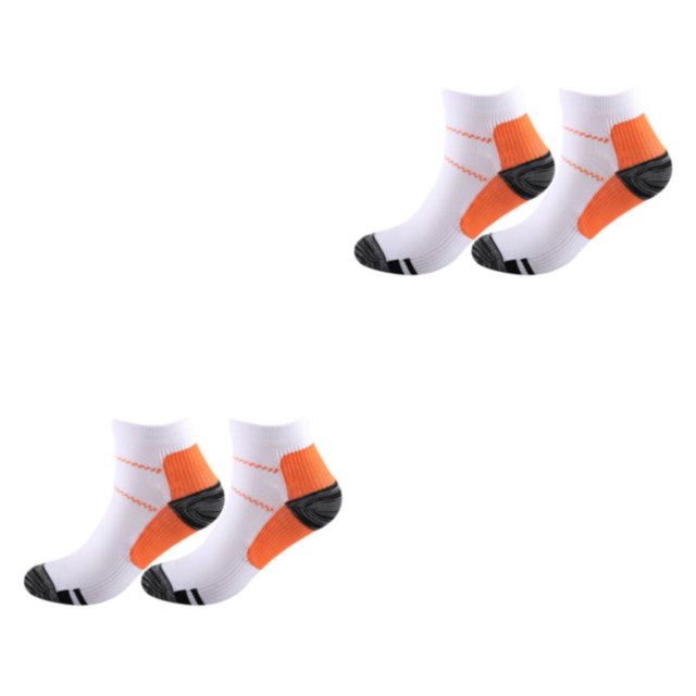 kurtrusly 1/2/3/5 2pcs/set Compression Socks For Women Performance And Reduce Fatigue Relieve orange S/M 2PCS