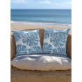 thumbnail image 5 of Outdoor Pillows Waterproof, Blue Monstera Deliciosa Throw Pillows with Inserts Included, Summer Botanical Tropical Indoor Outdoor Decorative Lumbar Pillow for Bed/Couch/Patio 16"x16", 2Pcs, 5 of 8