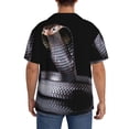 thumbnail image 3 of Honeii Black Cobra Snake for Men's Short-Sleeved Button-Up Collared Shirt Featuring A Pocket, Perfect for Beach Vacations, And Travel Adventures.-XX-Large, 3 of 5