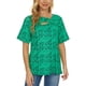 thumbnail image 5 of Mujer Jersey Camisa Recortada Impreso Manga Corta Suelta Suave Transpirable Casual Top Verde XXL, 5 of 7