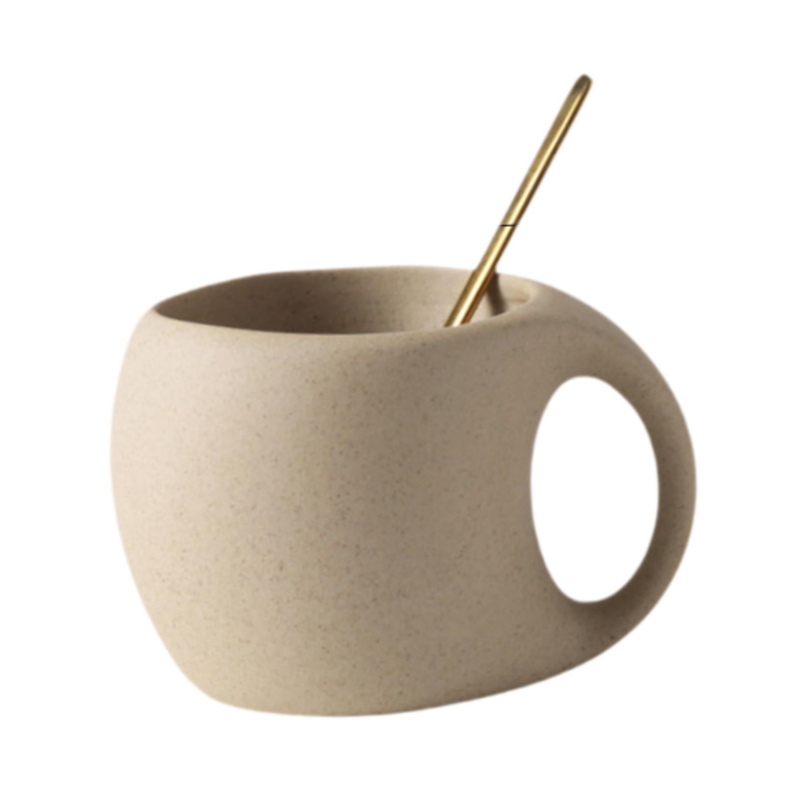 kowaku Ceramic Coffee Mug Coffee Cup Wide Mouth with Handle Unique 250ml Beverage Drink Cup Espresso Cup for Cafe Kitchen Restaurant without Saucer