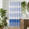 thumbnail image 5 of Unique Bargains Striped Waterproof Shower Curtain Sets with 12 Hooks Blue 72"W x 72"L, 5 of 5