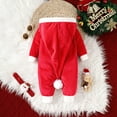 thumbnail image 4 of Infant Christmas Fall And Winter Long Sleeved Hooded Santa Dress Up Crawling Suit Toddler Girl Clothes 2t, 4 of 9