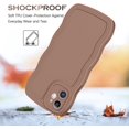 thumbnail image 3 of for iPhone 11 Case 6.1-Inch, Soft Silicone Gel Rubber Phone Cover, Cute Curly Wave Frame Shape Slim TPU Bumper Women Girls Men Shockproof Protective Case, Khaki/Brown, 3 of 17
