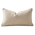thumbnail image 2 of Yardvibe Long Lumbar Throw Pillow, Soft Linen Decorative Pillow, Vintage Farmhouse Textured Accent Cushion for Sofa couch Bedroom living Room (Khaki), 2 of 7