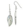thumbnail image 1 of 925 Sterling Silver Mother of Pearl Leaf Earrings; for Adults and Teens; for Women and Men, 1 of 2