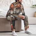 thumbnail image 6 of KLL Vintage Floral White Horse Sleepwear Mens Flannel Pajamas,Long Cotton Pj Set, 6 of 7