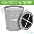 thumbnail image 3 of Spigo Steel Kitchen Compost Bin With Vented Charcoal Filter and Bucket, Grey, 1 Gallon, 3 of 8