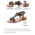 thumbnail image 6 of Rokment Bling Rhinestones Vintage Metallic Wedge Slingback Dressy Sandals for Women Bride Wedding Boho Beach Elastic Ankle Strap Dress Summer Shoes 2026 Black Size 6, 6 of 8