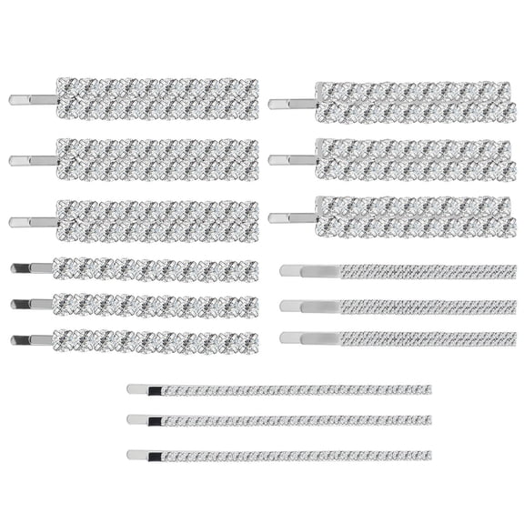 Raindrops Bobby Pin Barrette 15 Pcs Rhinestone for Women Hair Decoration