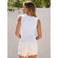 thumbnail image 4 of ANRABESS Womens High Neck Tank Tops Stretchy Sleeveless Racerback Sexy Slim Fit Basic Tee Shirts Y2K Trendy Summer Outfits White Medium, 4 of 8