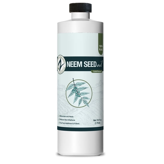 Zatural Neem Oil - 100% Pure Virgin Cold-Pressed Neem Oil for Skin, Hair & Natural Insecticide, 16 oz